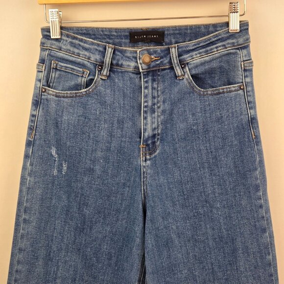 Risen Wide-Leg High-Rise Cropped Jeans Size 7 Medium Wash - Picture 2 of 13